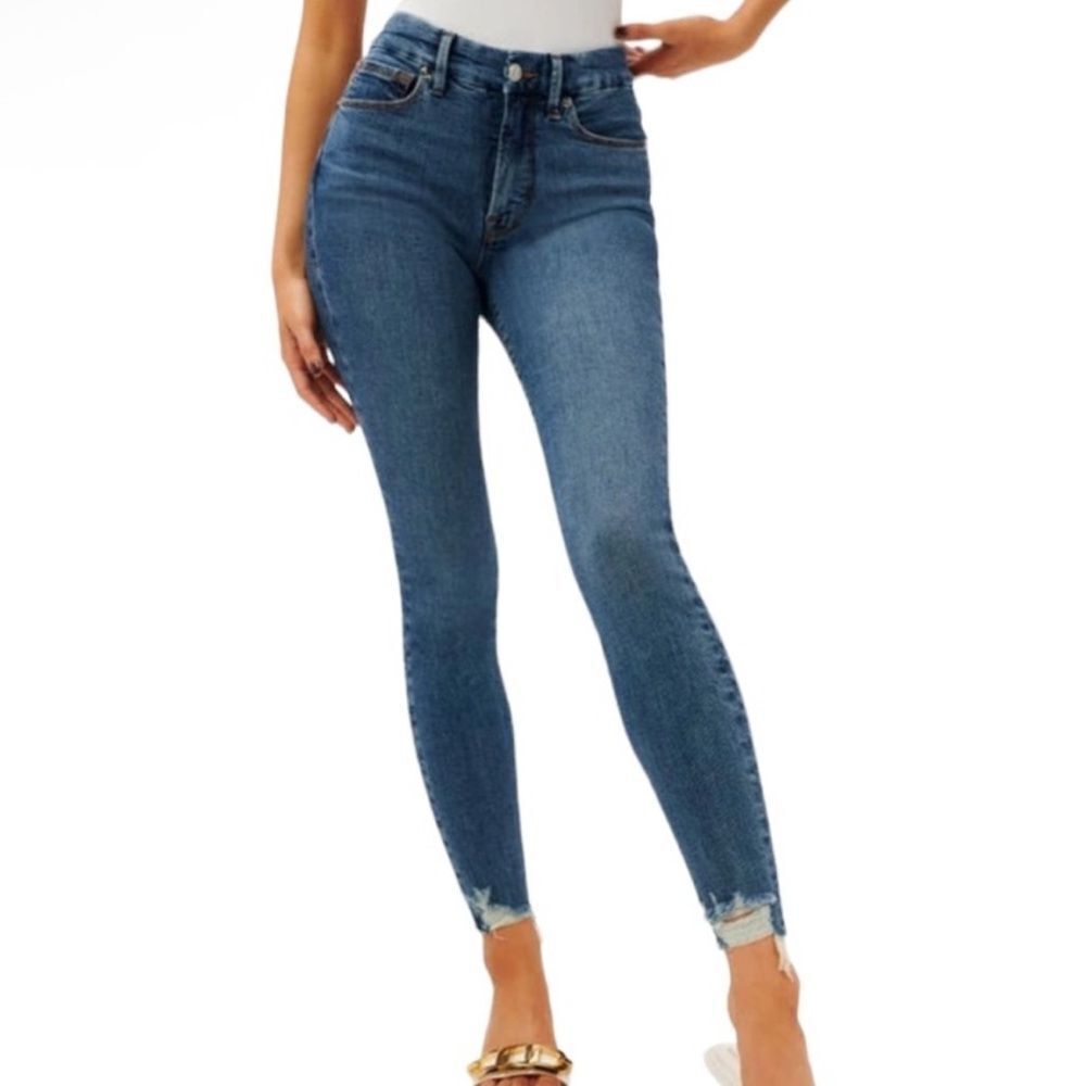 Good American Good Legs Jagged Frayed Hem
Skinny Denim Jeans(Size 2/26)